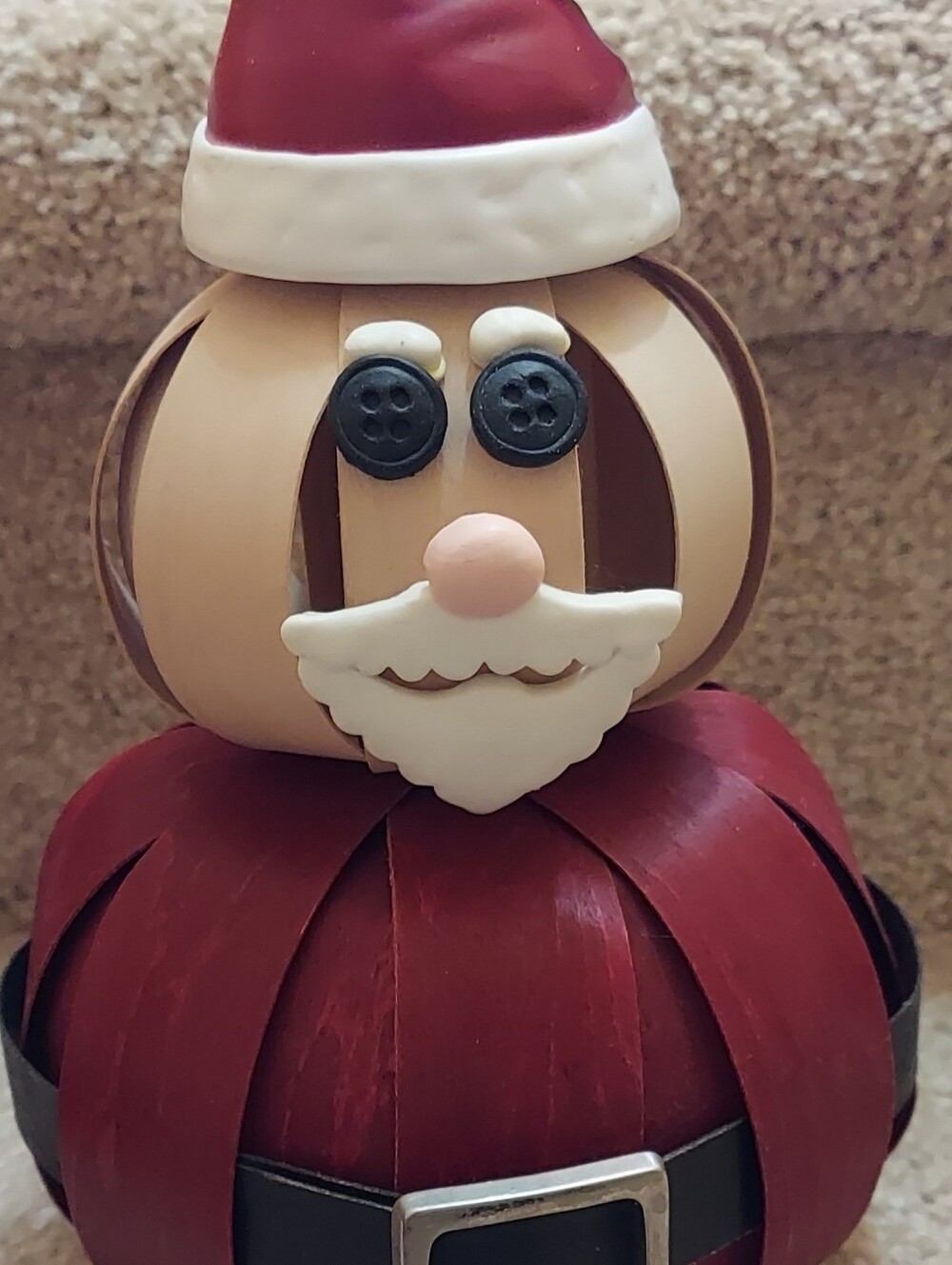 Longaberger Handcrafted Santa Belly Collection Small Red Santa Figure